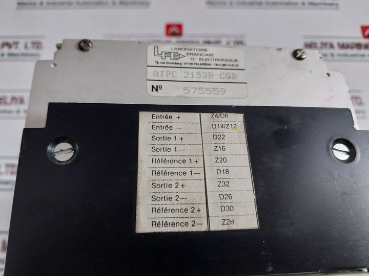 Laboratoire Francais D’electronique Atpc 2153B Cgb Converter