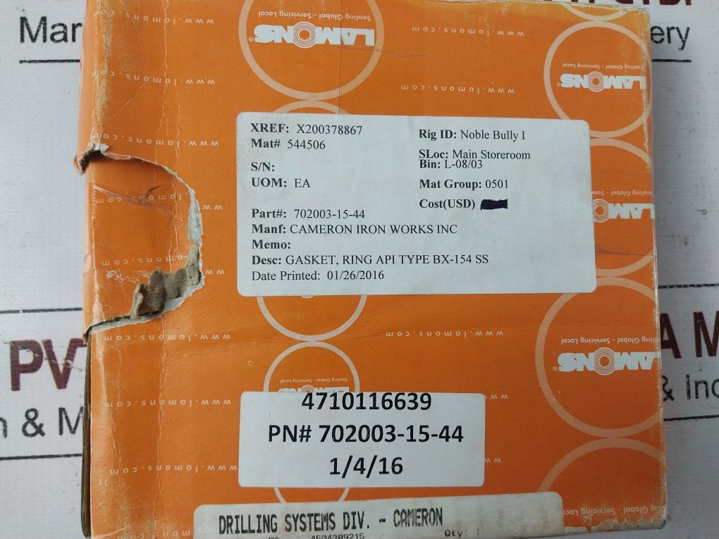 Lamons Bx-154 Ss Gasket Ring 702003-15-44