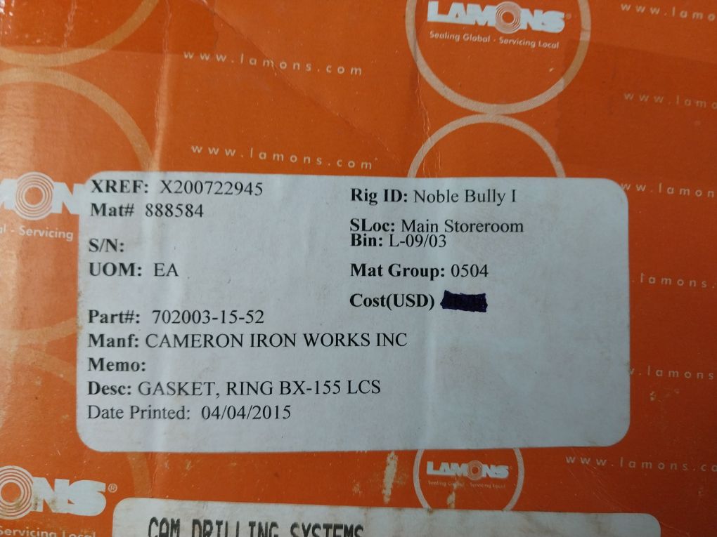 Lot Of 6X Lamons Bx155 Gasket Ring