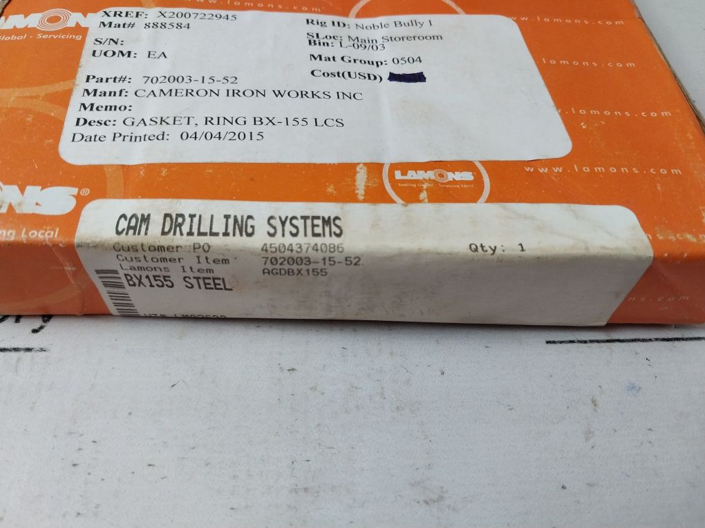 Lot Of 6X Lamons Bx155 Gasket Ring
