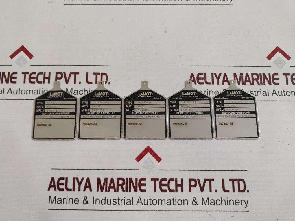 Lamot 1/4" Std (Aa) Rupture Pressure Disc 8188678A Set