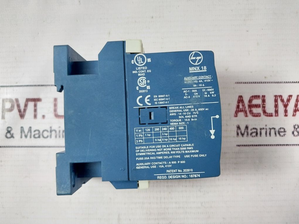 Larsen & Toubro Mnx 18 Power Contactors 415V Ac