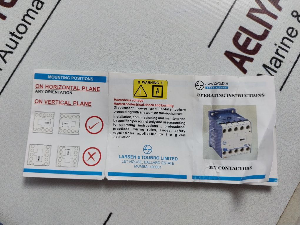 Larsen & Toubro Mx 0 04E Contactor Relay 415 V
