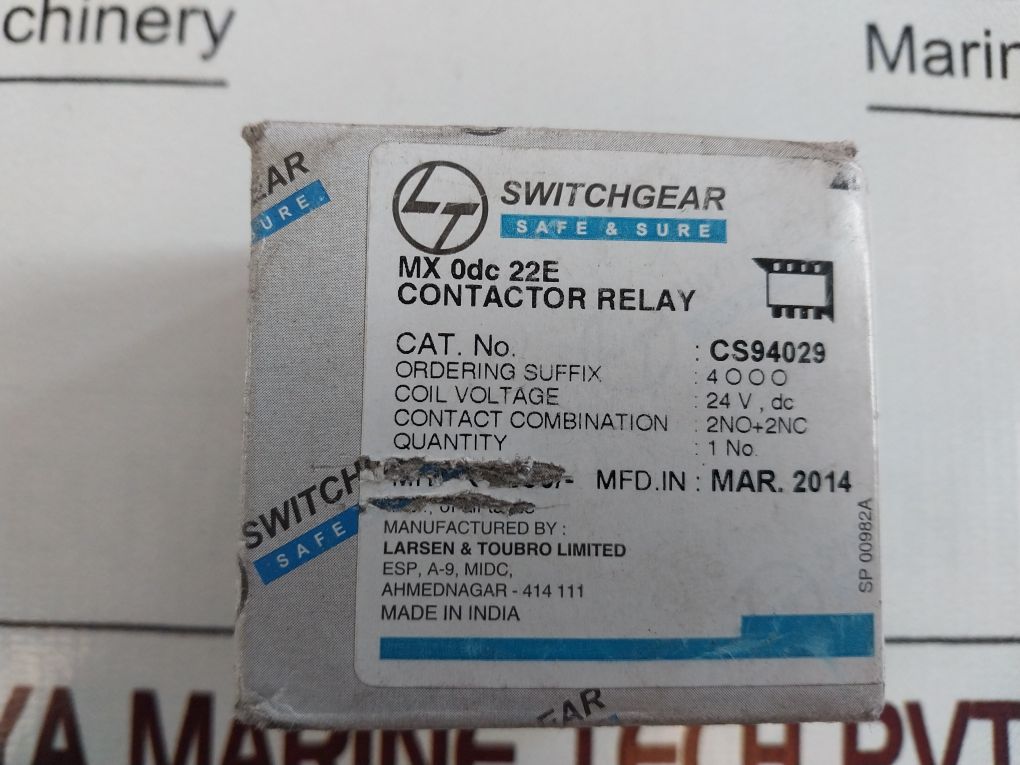 Larsen & Toubro Mx 0Dc 22E Contactor Relay Cs94029