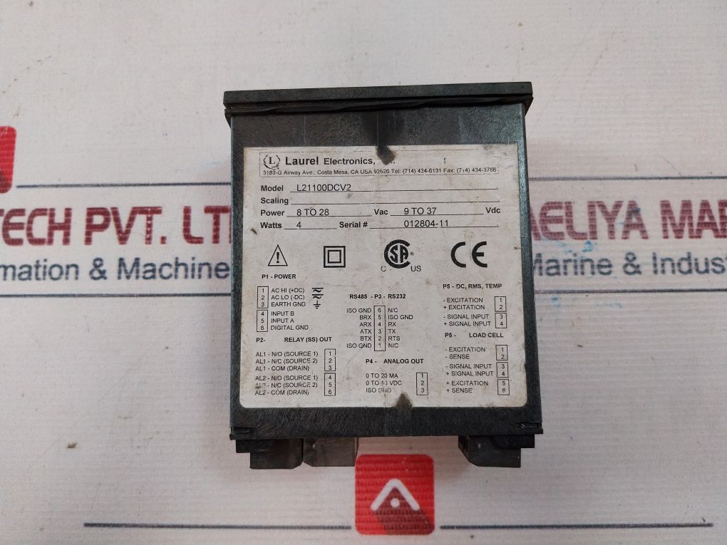 Laurel Electronics L21100Dcv2 Digital Panel Meter Rs485-p3-rs232