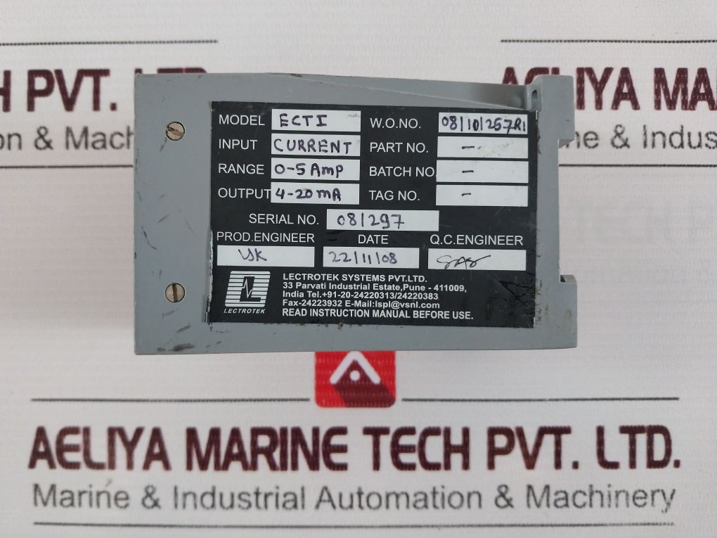 Lectrotek Systems Ecti 240V Electrical Current Voltage Transducer