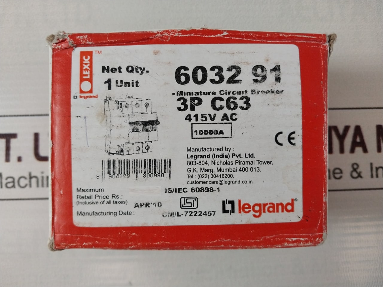 Legrand C63 6032 91 Miniature Circuit Breaker 50/60 Hz
