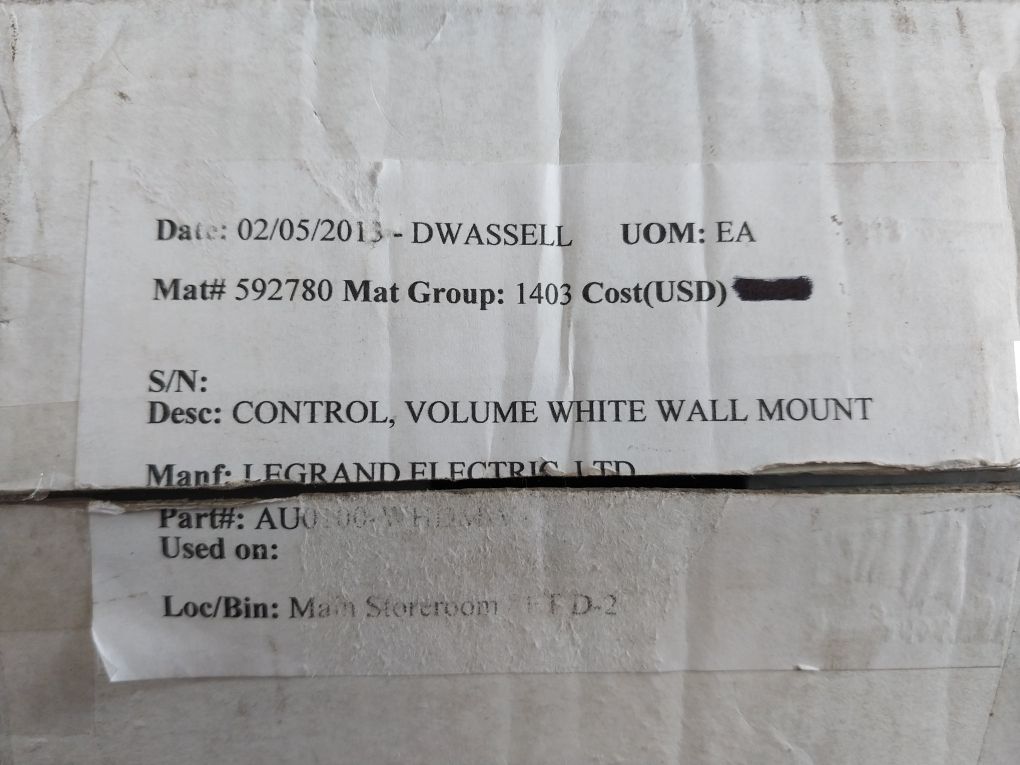 Legrand Electric Au0100-whdm-v1 In-wall Speaker Volume Control With Box