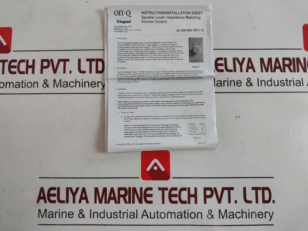 Legrand Electric Au0100-whdm-v1 In-wall Speaker Volume Control With Box