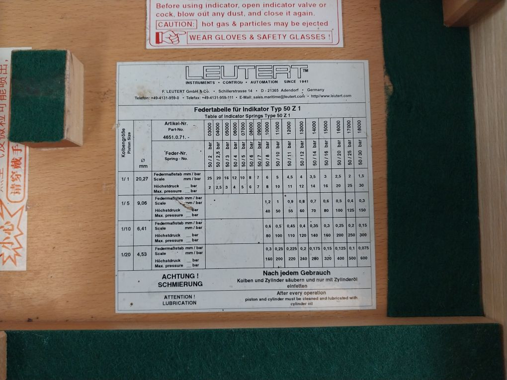 Leutert 50Z1-97393 Engine Indicator Set