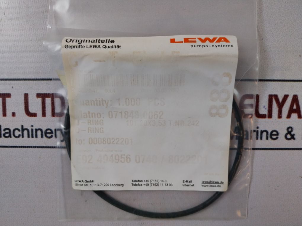 Lewa 114282.1002 Pump Elem Gaskets Radial Seal Ring Kit 071848.0062
