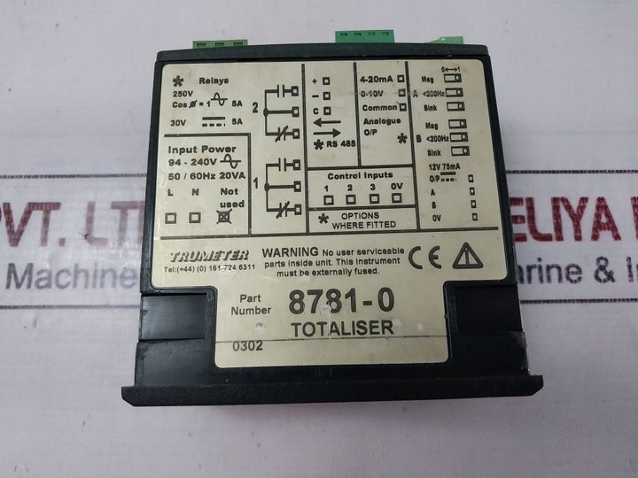 Liberty 8781-0 Trumeter Totaliser 94-240V 50/60Hz 20Va