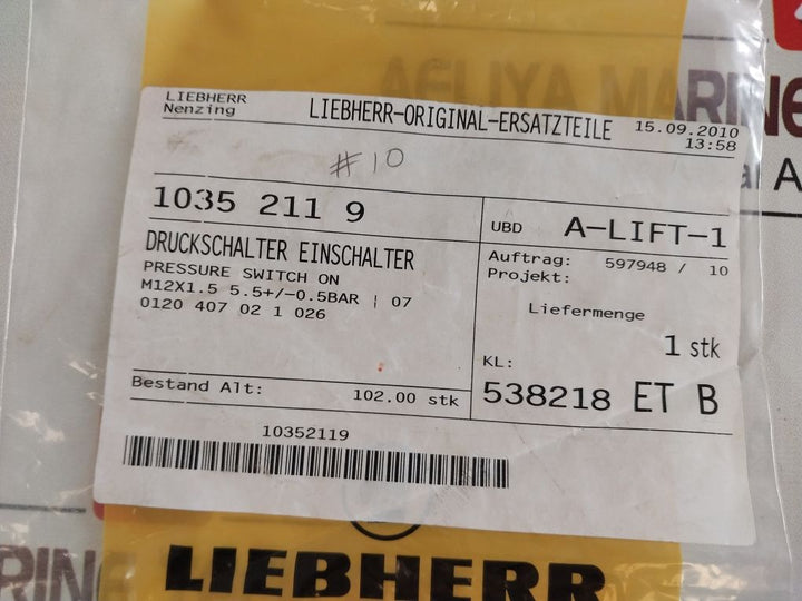 Liebherr 10352119 Pressure Switch