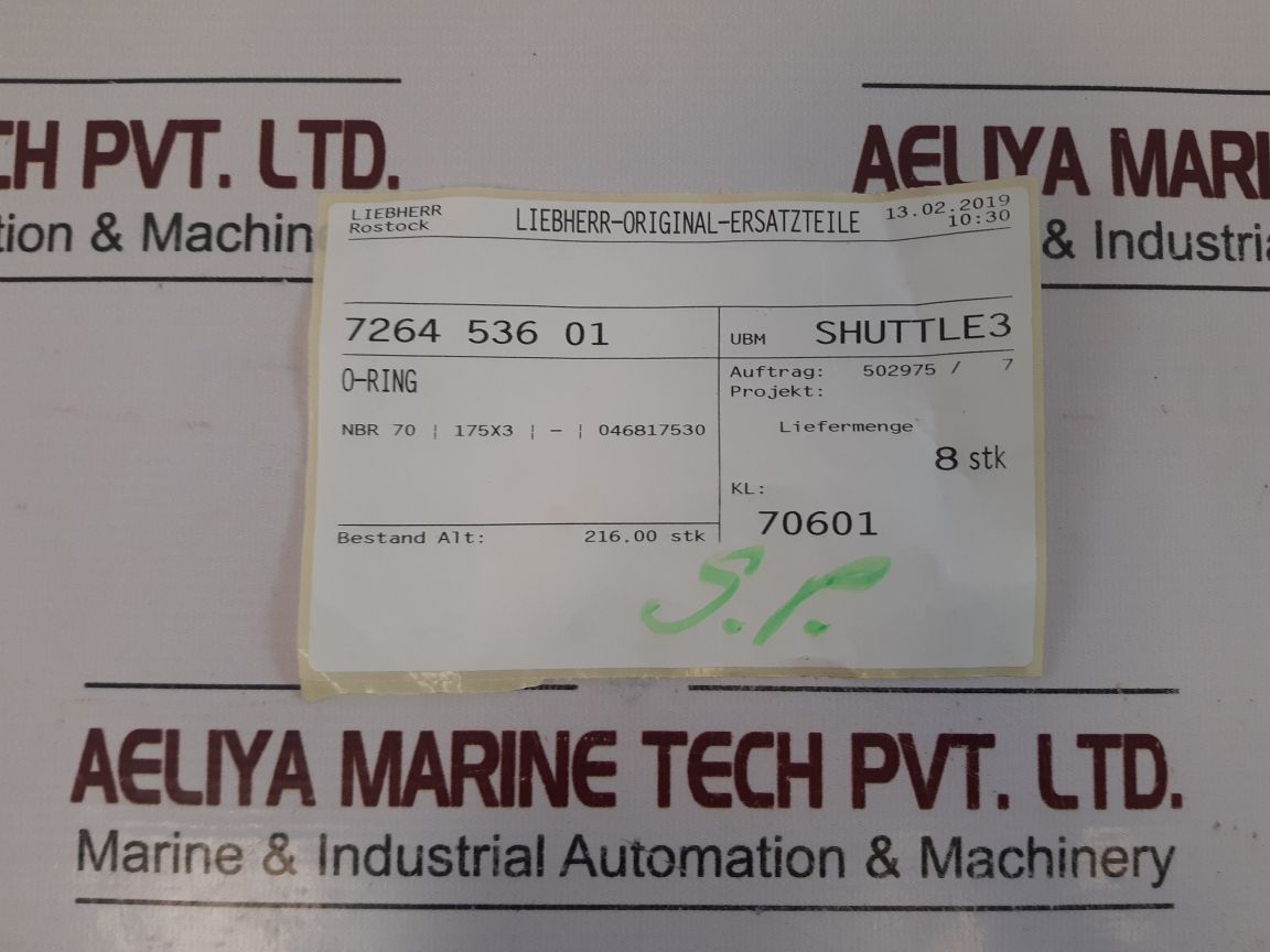Lot Of 7X Liebherr 7264 536 01 O-ring
