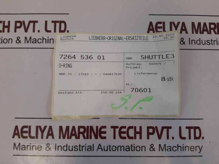 Lot Of 7X Liebherr 7264 536 01 O-ring