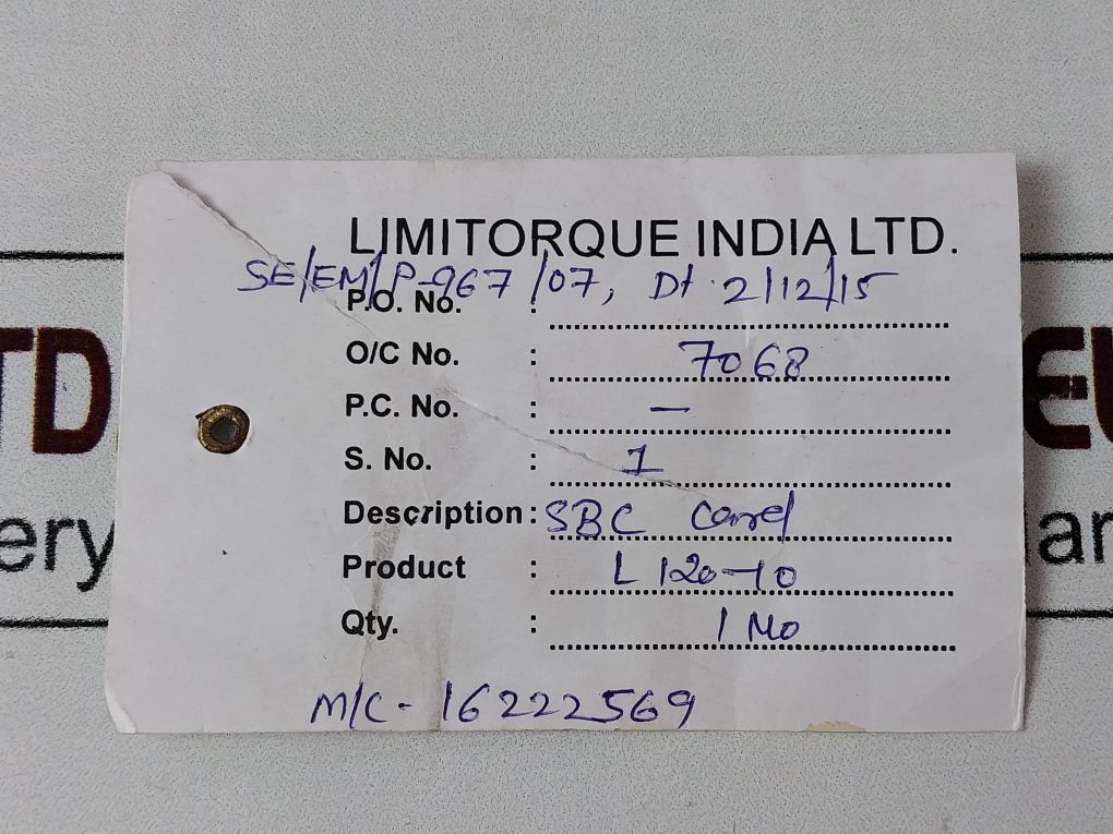 Limitorque 61-825-0756-1 Sbc(Single Board Computer) Card Rev: C-1