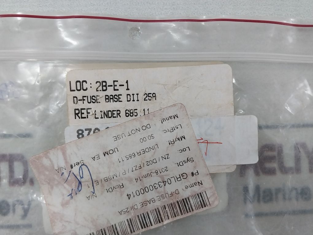 Lot Of 6X Lindner 685.11 D-fuse Base Dii 25A