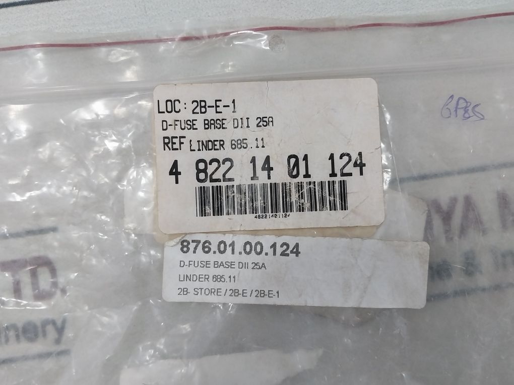 Lot Of 6X Lindner 685.11 D-fuse Base Dii 25A