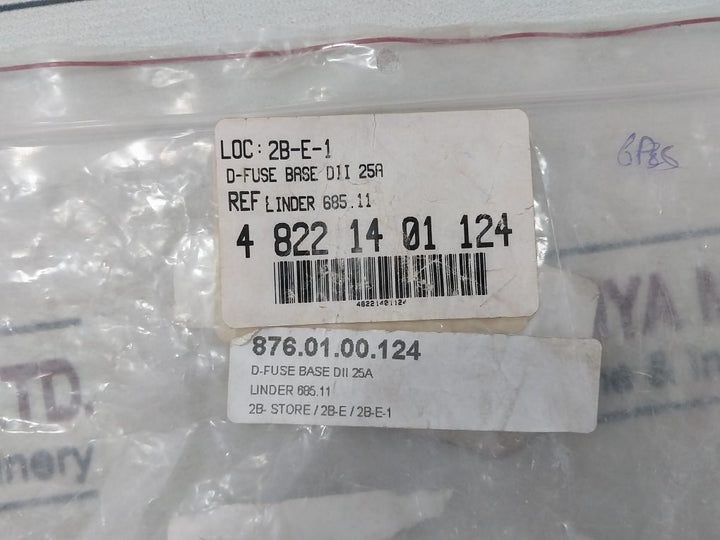 Lot Of 6X Lindner 685.11 D-fuse Base Dii 25A