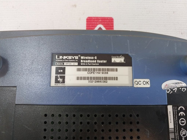Linksys Wrt54G Wireless-g Broadband Router With 4-port Switch