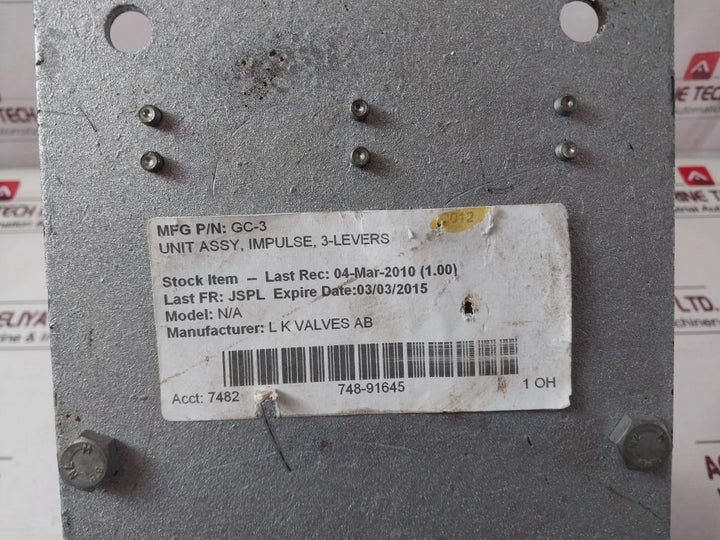 Lk Valves Gc-3 3- Levers Impulse Unit Assy