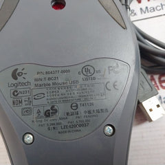 Logitech T-bc21 Usb Optical Trackman Marble Mouse 804377-0000 5V 50Ma