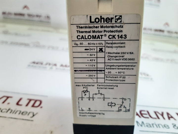 Loher Calomat Ck 143 Thermal Motor Protection Contactor