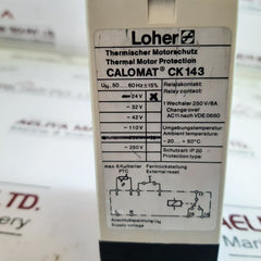 Loher Calomat Ck 143 Thermal Motor Protection Contactor