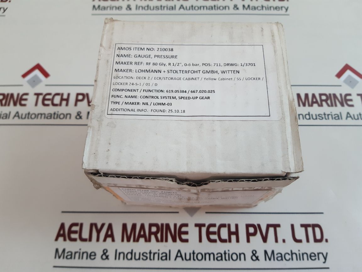 Lohmann+Stolterfoht Kl.1,6 Pressure Gauge 0-6 Bar
