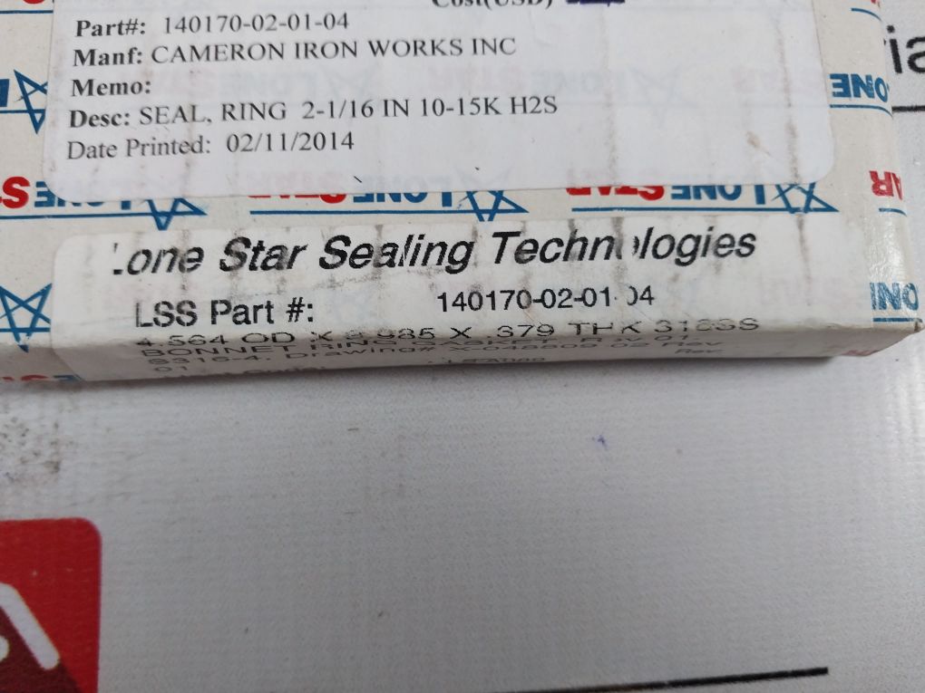 Lone Star Sealing 140170-02-01-04 Bonnet Ring Gasket