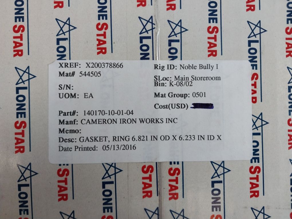 Lone Star Sealing S316-4 Bonnet Ring Gasket 140170-10-01-04