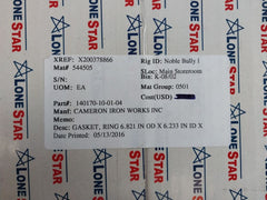 Lone Star Sealing S316-4 Bonnet Ring Gasket 140170-10-01-04