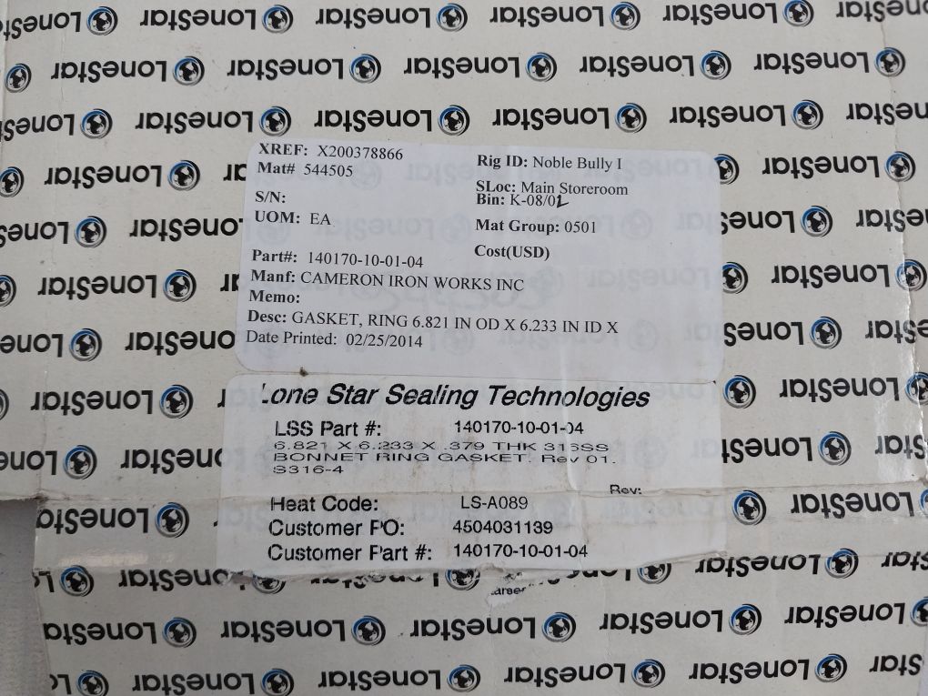 Lone Star Sealing 140170-10-01-04 Bonnet Ring Gasket S316-4