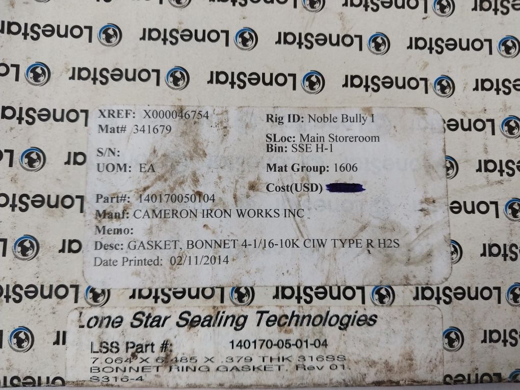 Lonestar 140170-05-01-04 Bonnet Ring Gasket