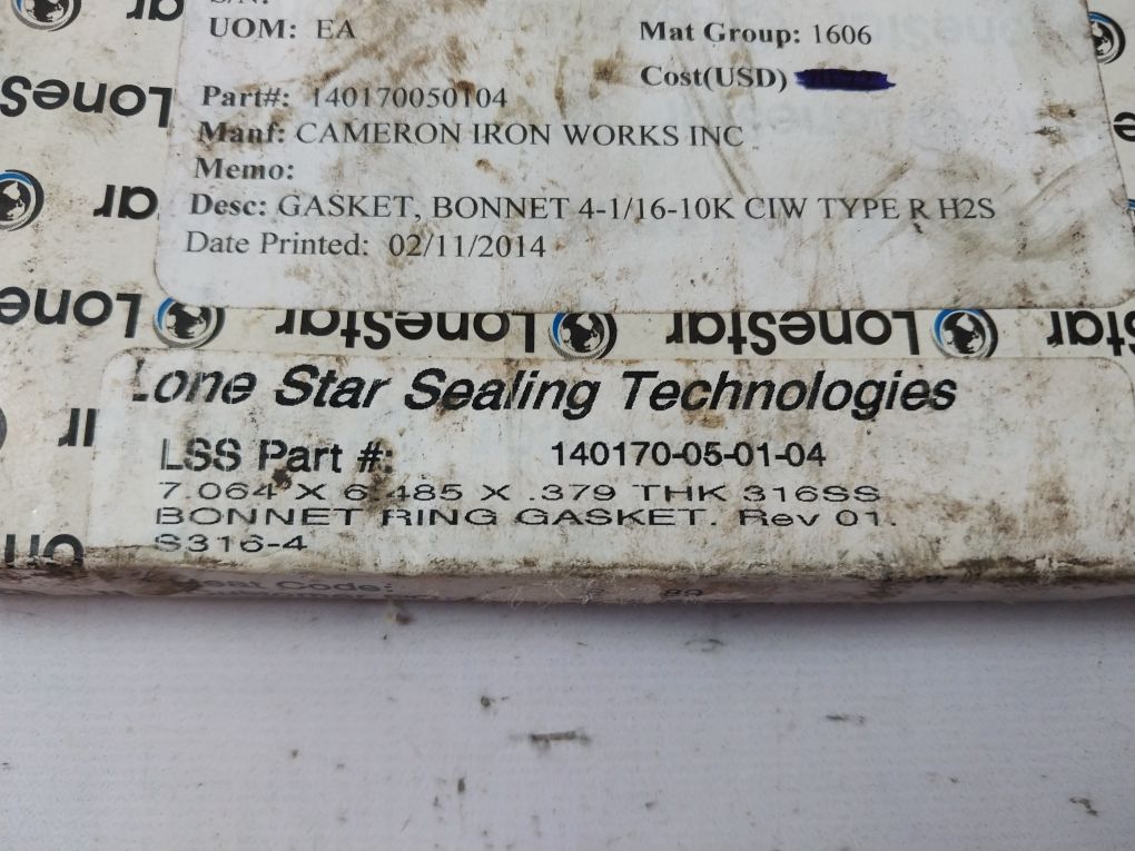 Lonestar 140170-05-01-04 Bonnet Ring Gasket
