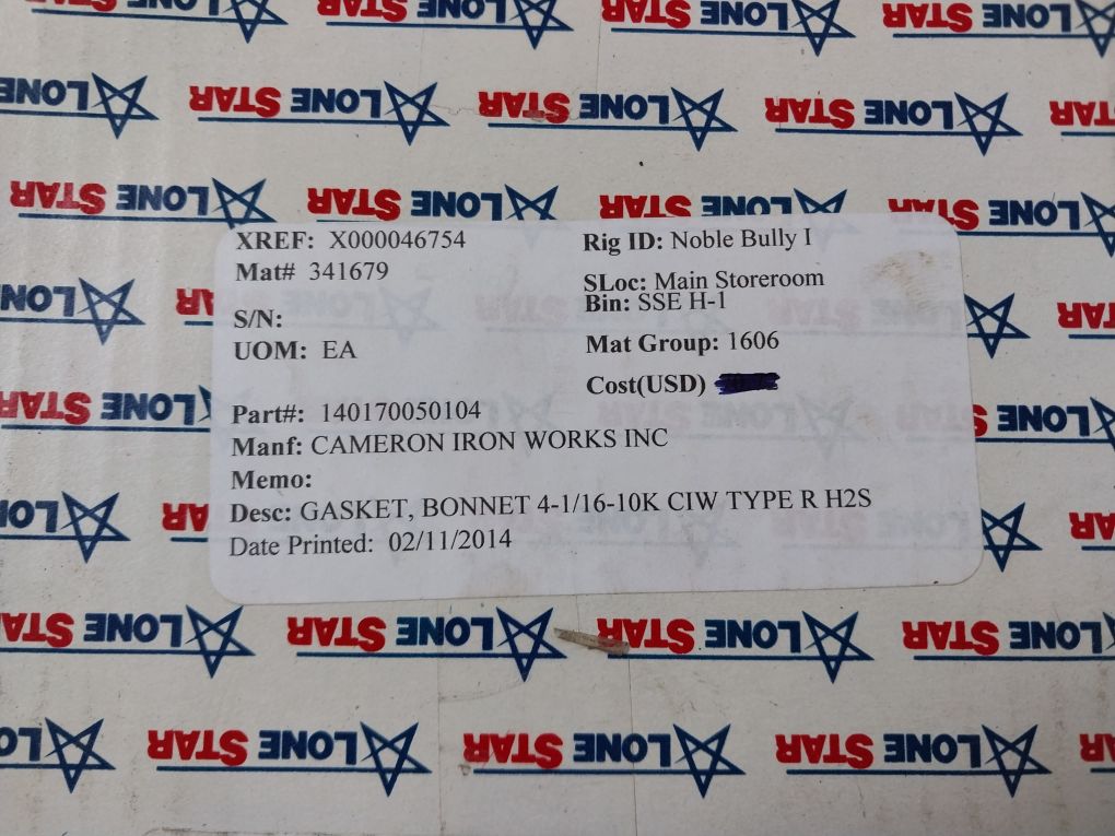 Lonestar 140170-05-01-04 Bonnet Ring Gasket