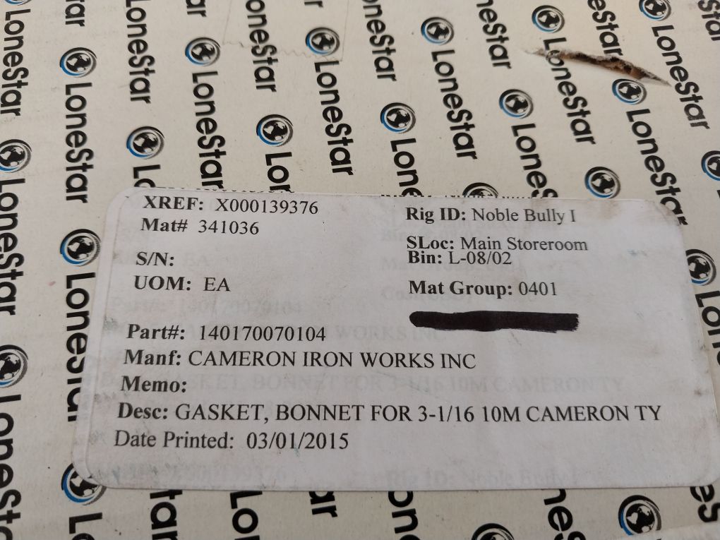 Lonestar 140170-07-01-04 Bonnet Ring Gasket