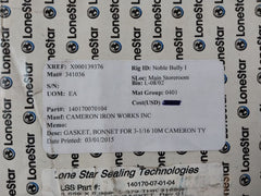 Lonestar 140170-07-01-04 Bonnet Ring Gasket  For 3-1/16 10M Cameron Ty