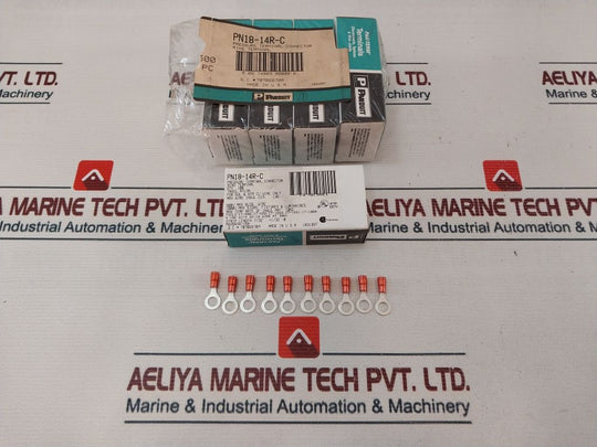 Lot Of 100X Panduit Pn18-14R-c Pressure Terminal Connector