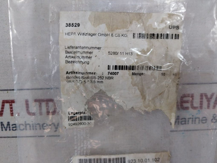 Lot Of 10X Hepa Walzlager 5280/11 H13 Bonded Seal Bs-252 Nbr