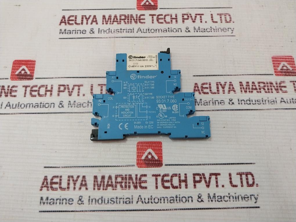 Lot Of 2X Finder 34.81.7.060 Relay With 93.01.7.060 Socket 6A 300V