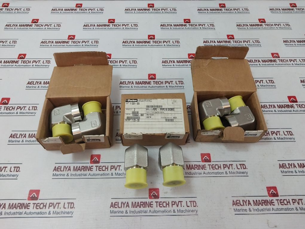 Lot Of 2X Parker 1 Cd-ss Elbow Street Pipe-fpipe 90 Degree