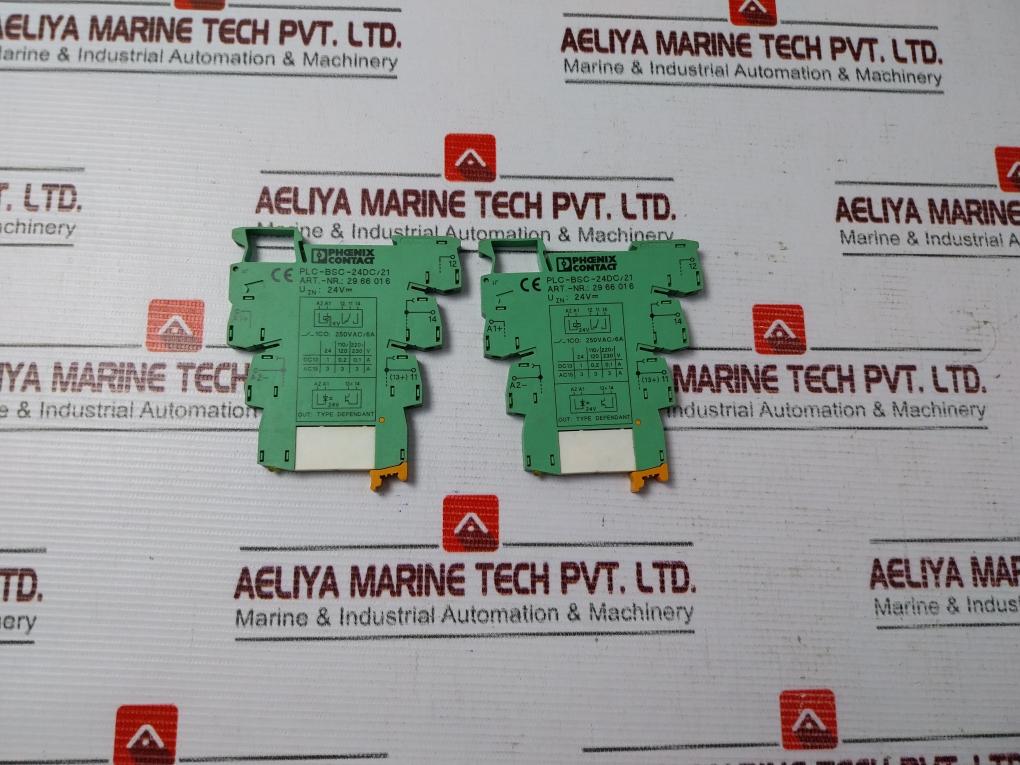 Lot Of 2X Phoenix Contact Plc-bsc-24Dc/21 Relay Base Sockets 250Vac/6A