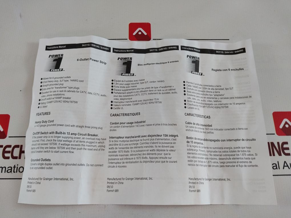 Lot Of 2X Power First Outlet Strip
