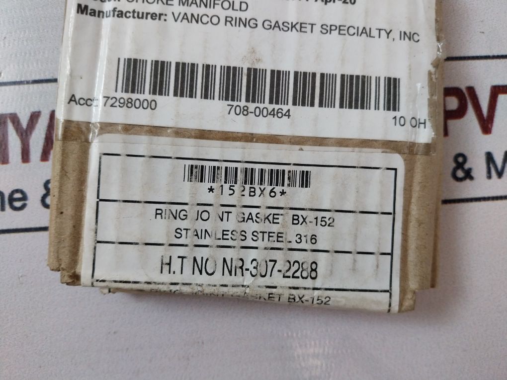 Lot Of 3X Sara-sae 6A-0984 Ring Joint Gasket Bx152-316Ss 7298000 708-00464 10 Oh