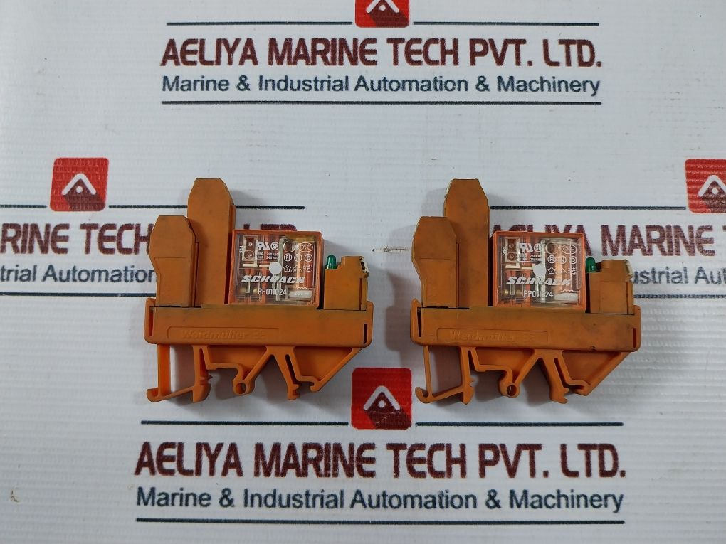 Lot Of 2X Weidmuller Rs 30, Rp011024 Relay W/ Socket 10A 250Vac