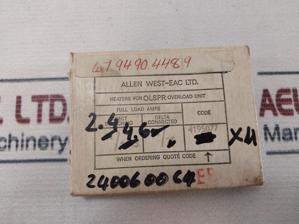 Lot Of 3X Allen West-eac Olspr Heaters For Olspr Overload Unit