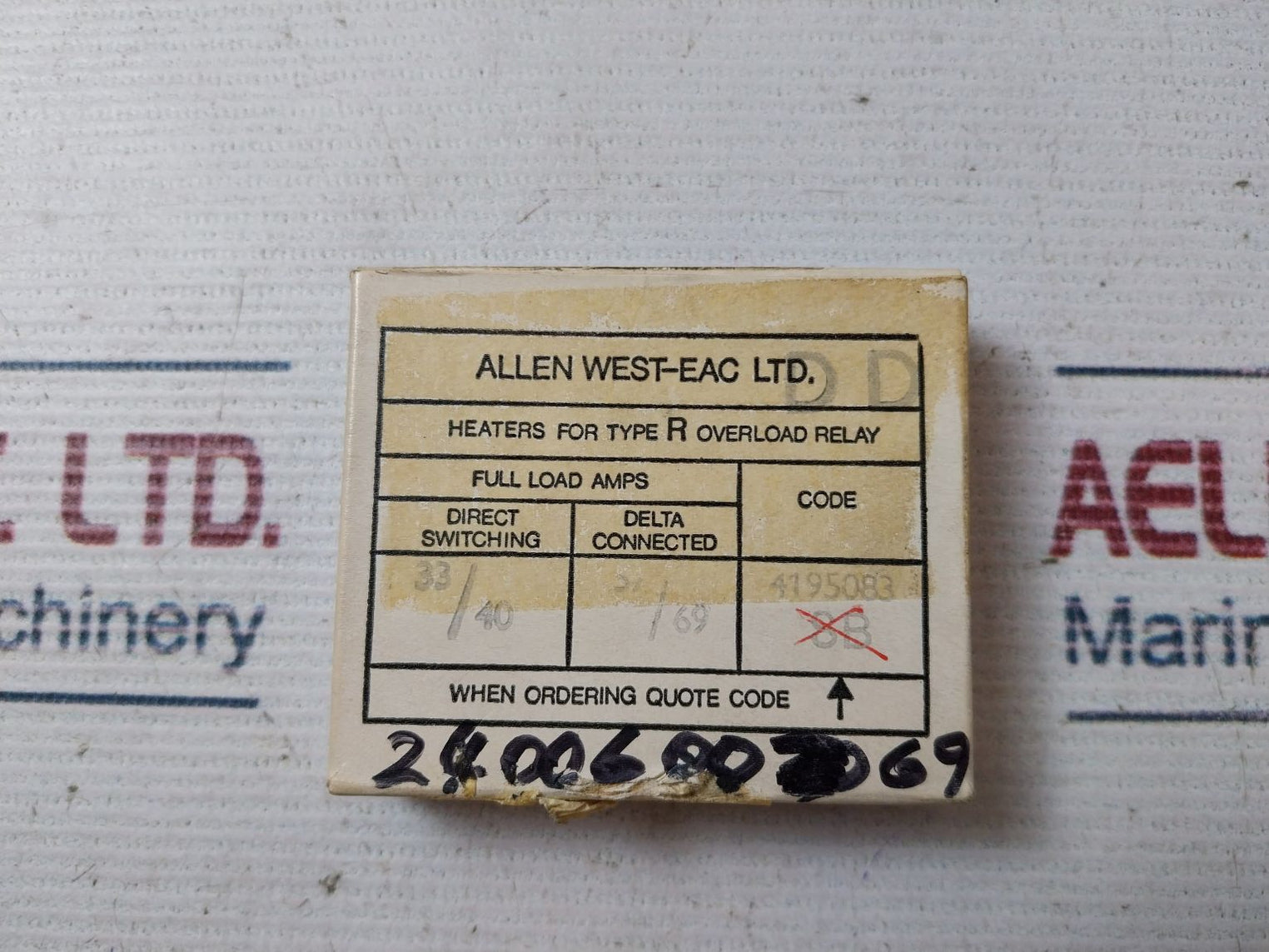 Lot Of 3X Allen West 4195083 Heaters For Type R Overload Relay