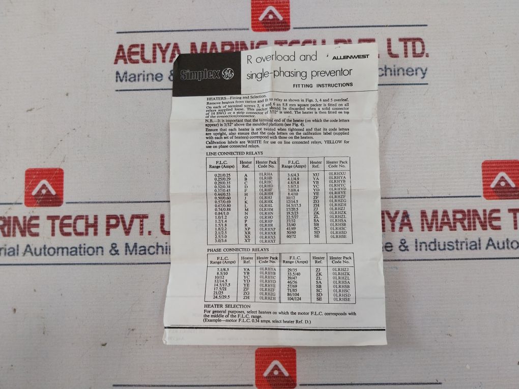 Lot Of 3X Allen West Olrhyb Overload Relay Heater Pack