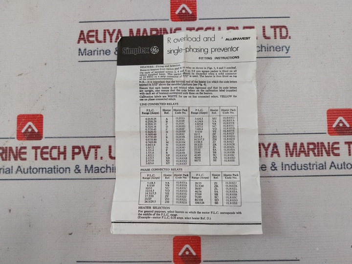 Lot Of 3X Allen West Olrhyb Overload Relay Heater Pack